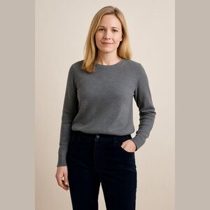 CHICO'S dark blue corduroy straight leg pants, size 14 Short